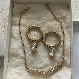 Givenchy Gold & Silver Crystal Earrings and Necklace Set
